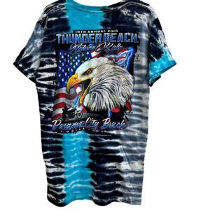 NET USA Panama Thunder Beach Rally Tie Dye Eagle Biker Tshirt America 2019